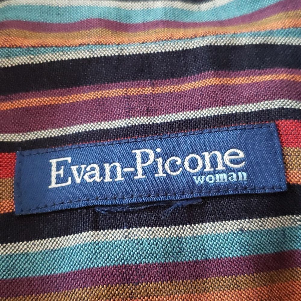 Very Nice Evan-Picone Lightweight Striped Button Up Jacket Sz L - Picture 4 of 5